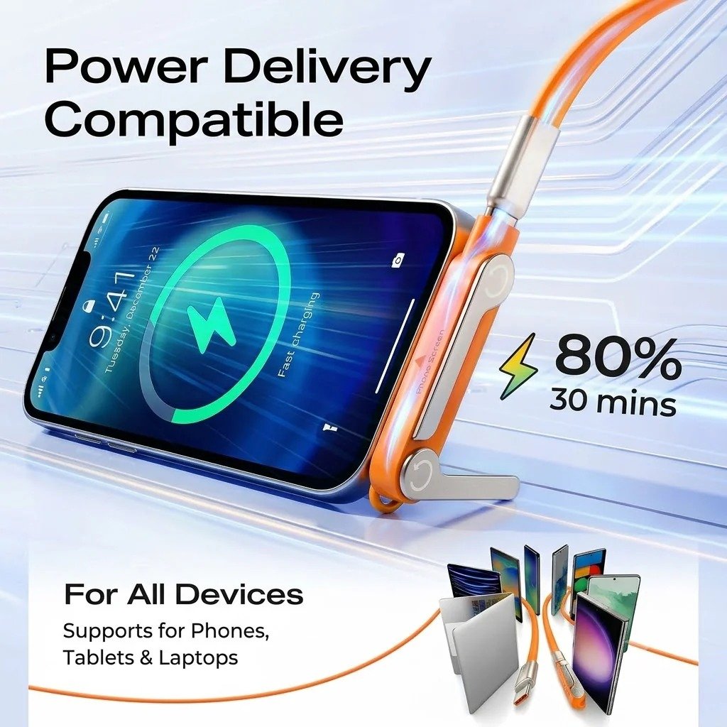 🔥Hot 50% OFF🔥Fast-Charging Cable with Detatchable Stand