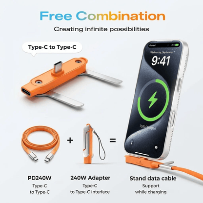 🔥Hot 50% OFF🔥Fast-Charging Cable with Detatchable Stand
