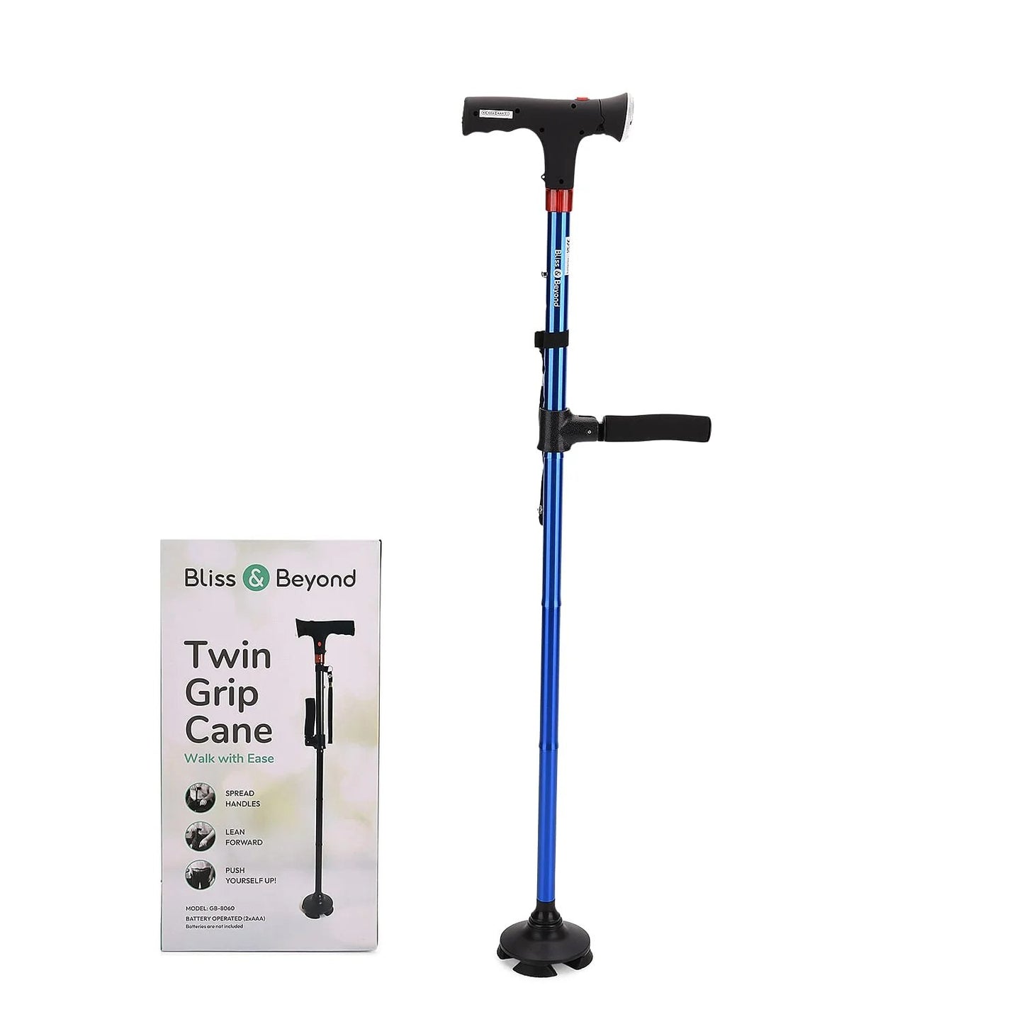 Smart Easy Up Cane With 2 Handle & Anti Slip Base