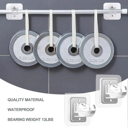 🚪8PCS Curtain Rod Brackets with Clips – Transparent Drapery Hooks