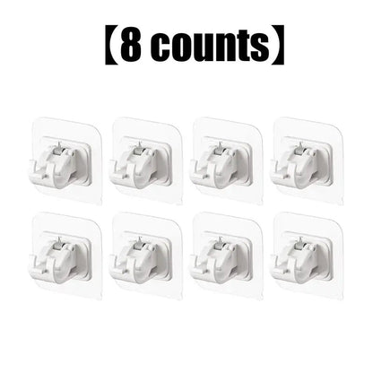 🚪8PCS Curtain Rod Brackets with Clips – Transparent Drapery Hooks