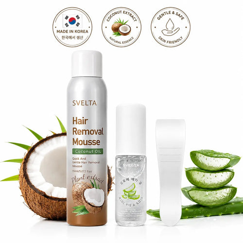🔥LAST DAY SALE 49% OFF-🥥Bikini Hair Removal Mousse – Quick & Gentle Depilatory Foam with Coconut Oil & Aloe Vera