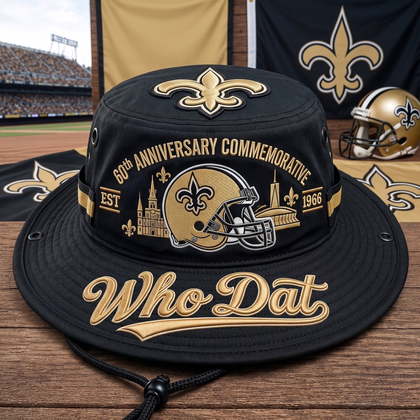 ⚜️🏈Who Dat 60th Anniversary commemorative Boonie Hat