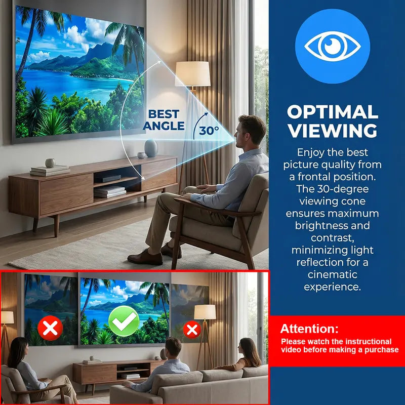 🏠🎬100inch 4K UHD Anti-Light Foldable Portable Projector Scree