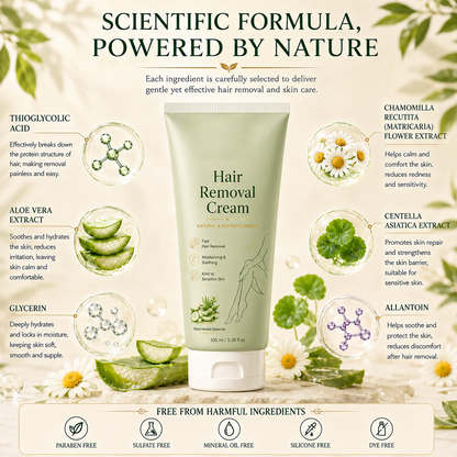 Ahlwo Painless Depilatory Cream – No Razor Bumps, No Harsh Odor