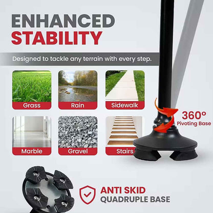 Smart Easy Up Cane With 2 Handle & Anti Slip Base