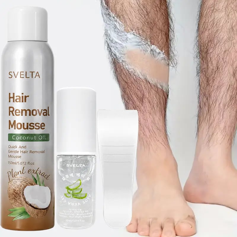 🔥LAST DAY SALE 49% OFF-🥥Bikini Hair Removal Mousse – Quick & Gentle Depilatory Foam with Coconut Oil & Aloe Vera