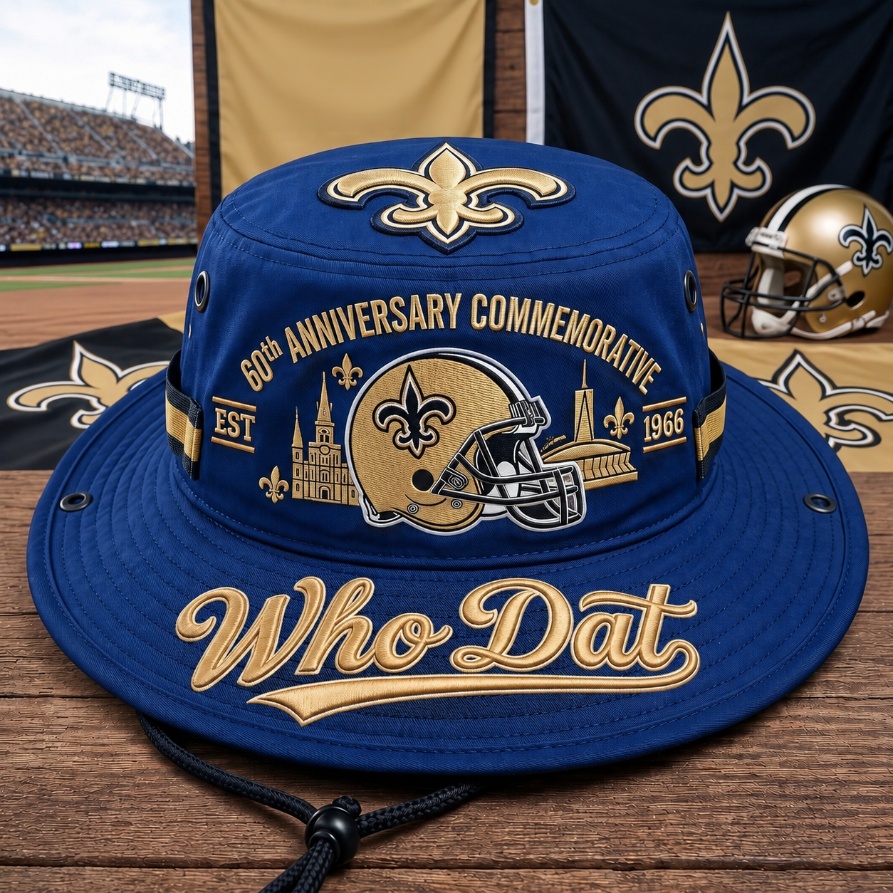 ⚜️🏈Who Dat 60th Anniversary commemorative Boonie Hat