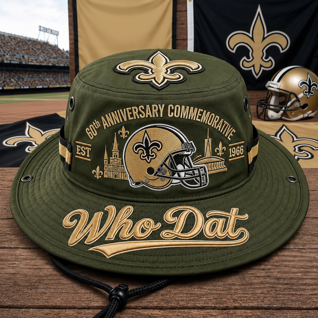 ⚜️🏈Who Dat 60th Anniversary commemorative Boonie Hat