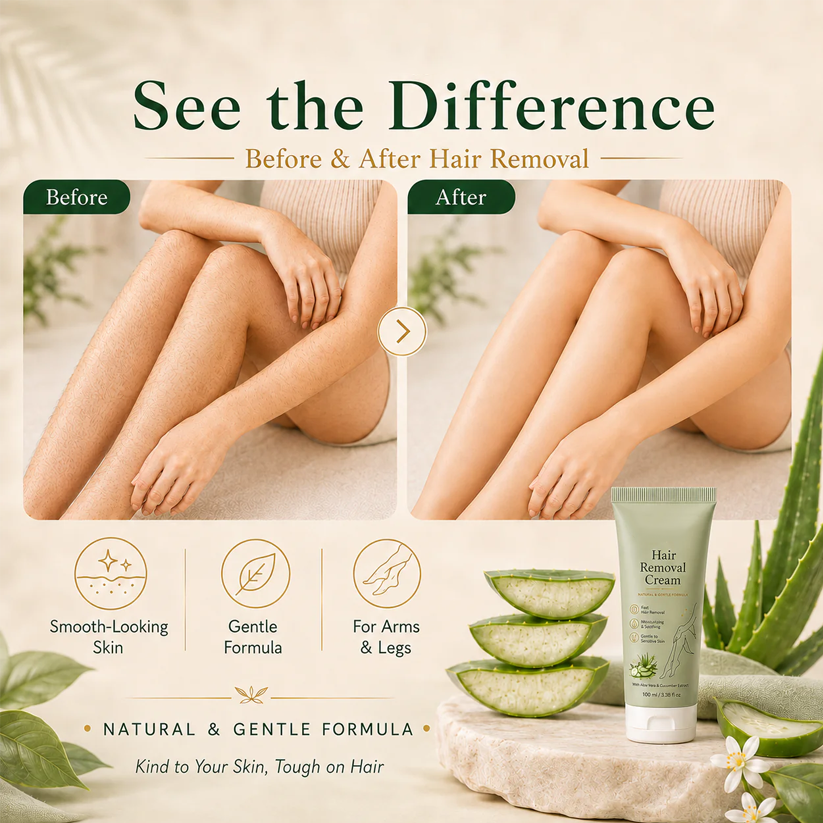 Ahlwo Painless Depilatory Cream – No Razor Bumps, No Harsh Odor