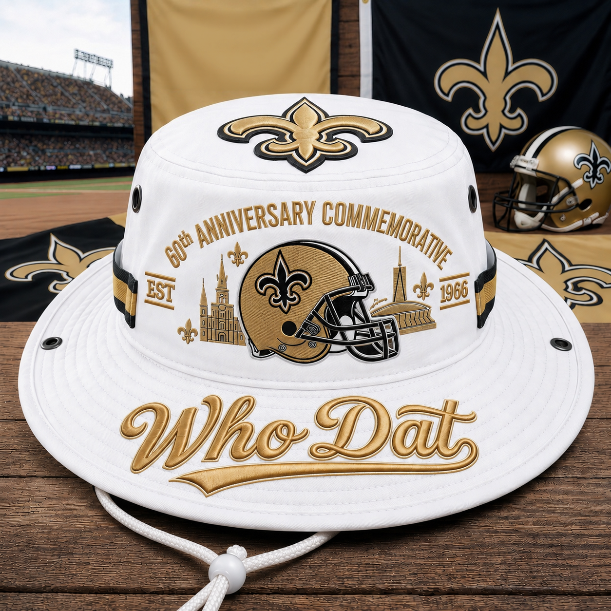 ⚜️🏈Who Dat 60th Anniversary commemorative Boonie Hat