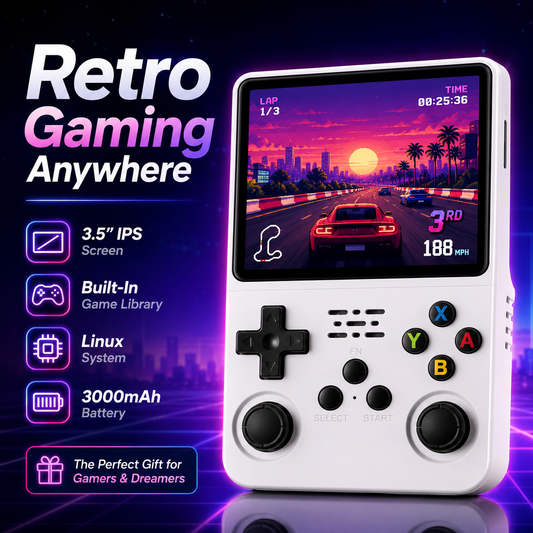 R36S Retro Handheld Game Console – 3.5" IPS Screen, Linux System, 3000mAh Battery, Preloaded Games