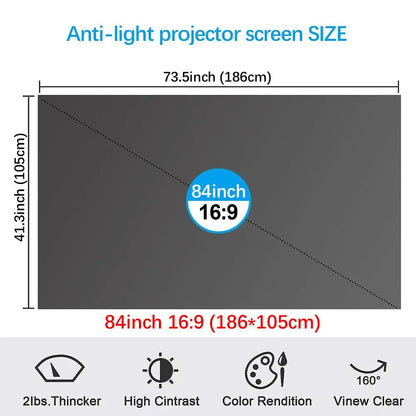 🏠🎬100inch 4K UHD Anti-Light Foldable Portable Projector Scree