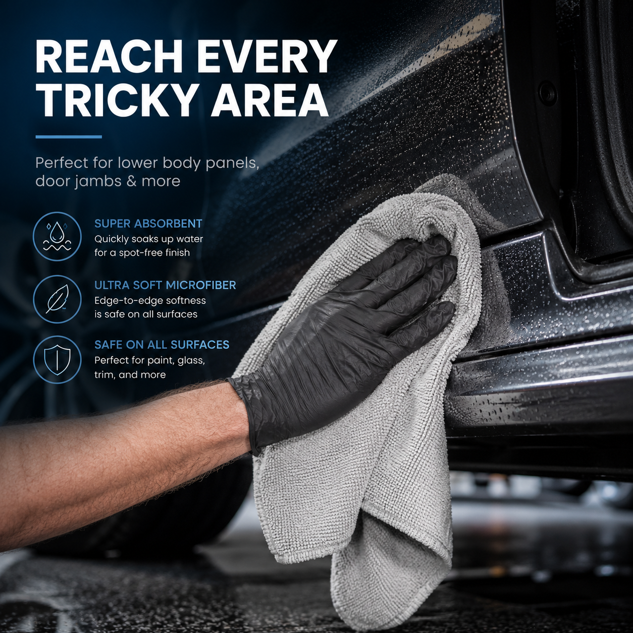 Ultra Absorbent Microfiber Drying Towels – Scratch-Free Car Detailing Cloth for Paint, Glass & Trim