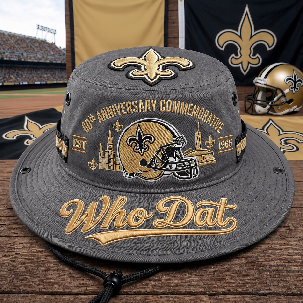 ⚜️🏈Who Dat 60th Anniversary commemorative Boonie Hat
