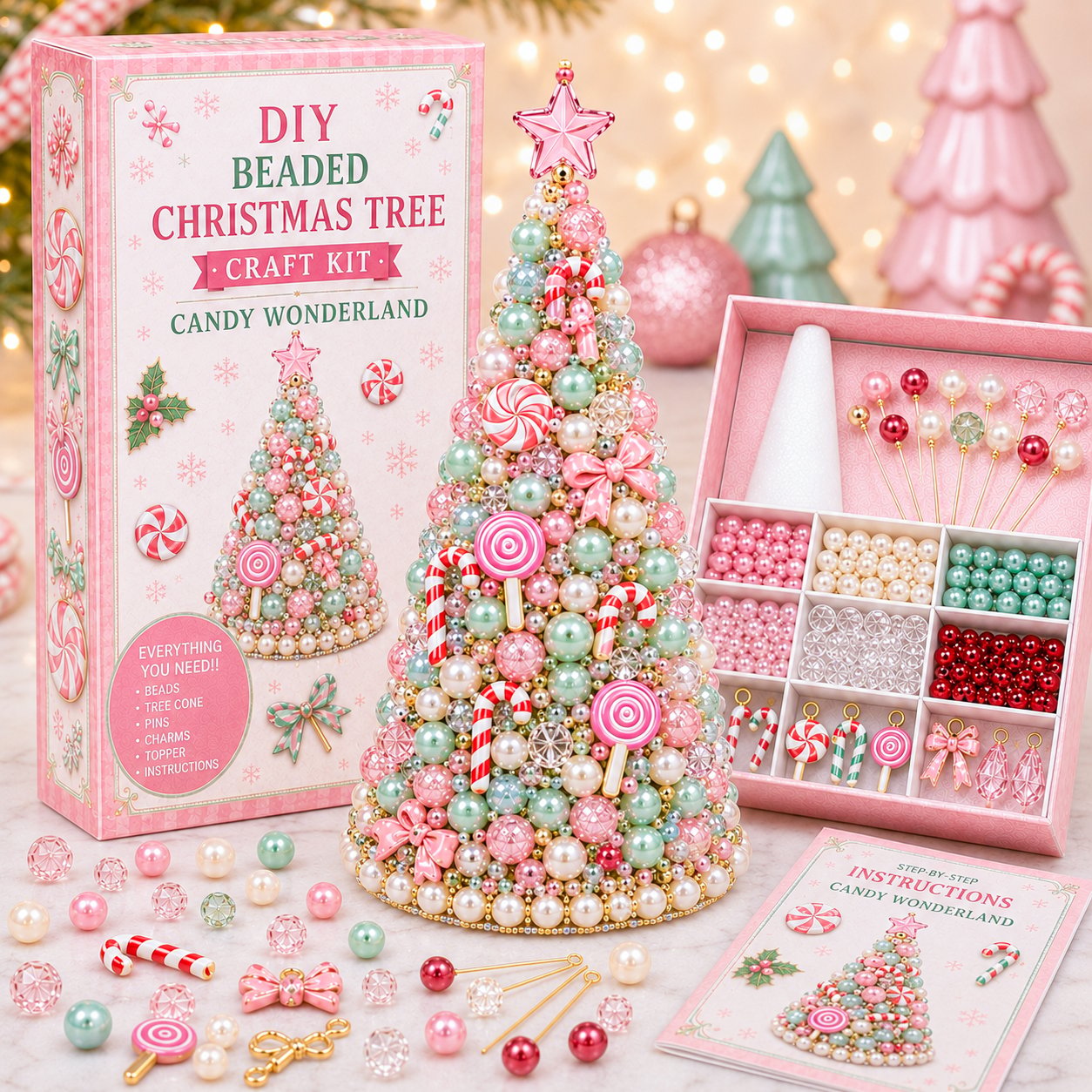 🎄 DIY Beaded Christmas Tree Craft Kit