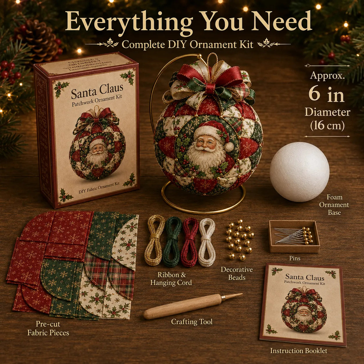 🎄 Christmas Classics Patchwork Ornament DIY Kit