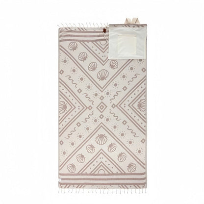 Sand Cloud 2 in 1 Towel Bag | Convertible Organic Turkish Cotton Beach Towel Backpack, Sand Resistant Quick Dry Boho Beach Blanket with Hidden Zip Pocket for Beach Pool Festival Camping