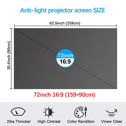 🏠🎬100inch 4K UHD Anti-Light Foldable Portable Projector Scree