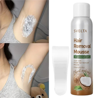 🔥LAST DAY SALE 49% OFF-🥥Bikini Hair Removal Mousse – Quick & Gentle Depilatory Foam with Coconut Oil & Aloe Vera