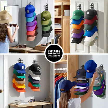 Hat Rack for Wall – Baseball Cap Organizer Holds Up to 20 Hats