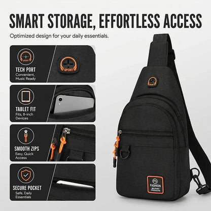 Waterproof Multi-pocket Crossbody Sling Bag