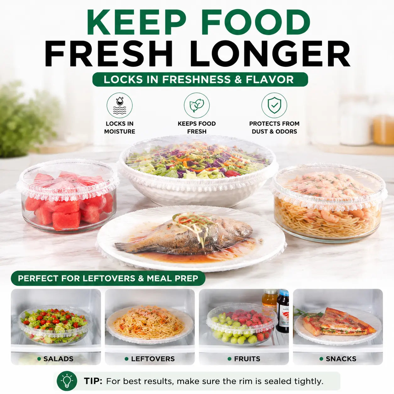 100PCS Disposable Stretch Food Covers