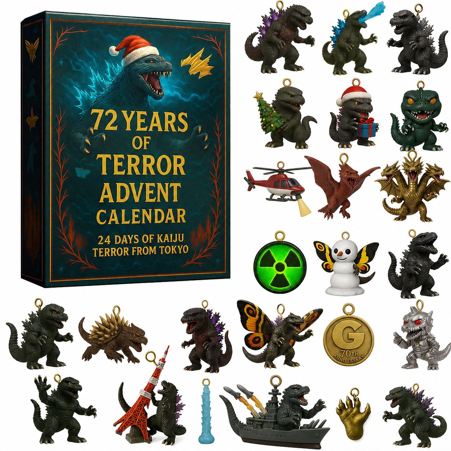 Godzilla Kaiju Advent Calendar, 24‑Day Christmas Countdown Calendar