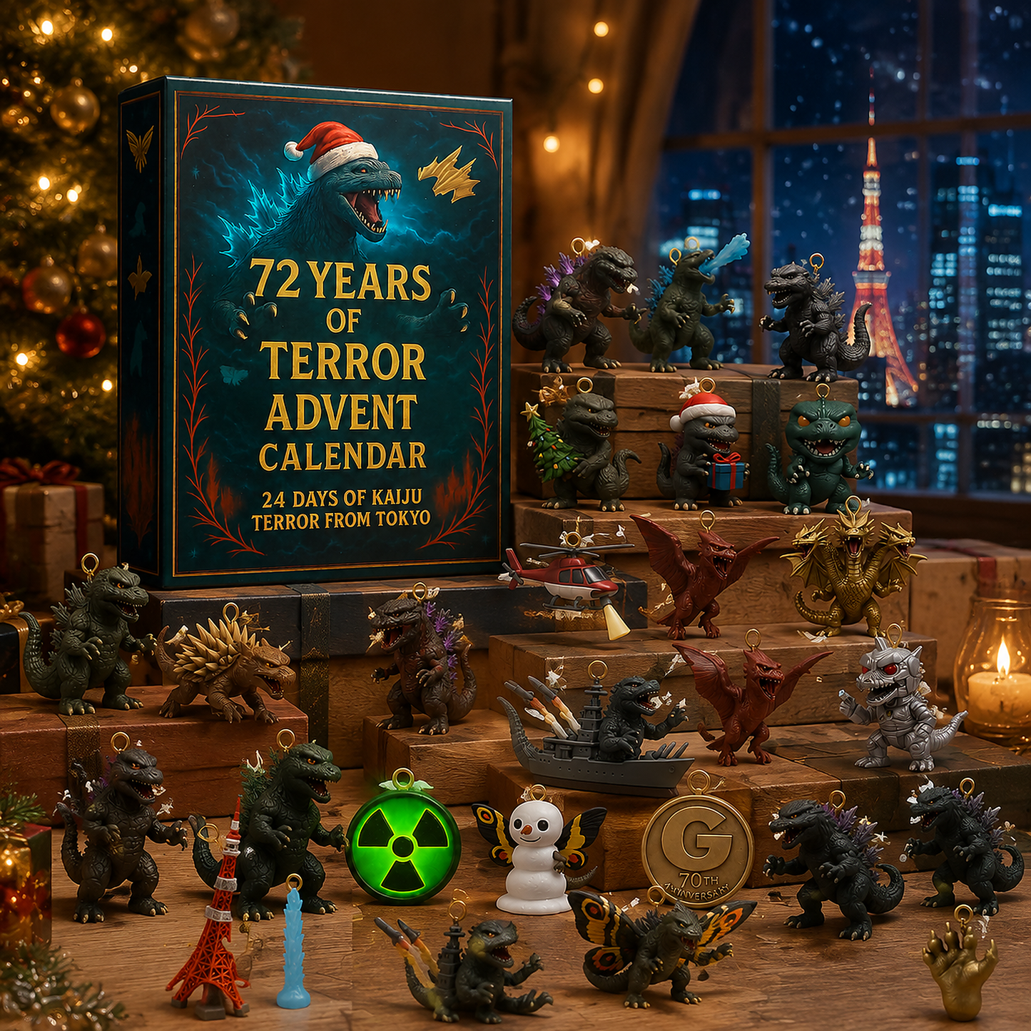 Godzilla Kaiju Advent Calendar, 24‑Day Christmas Countdown Calendar
